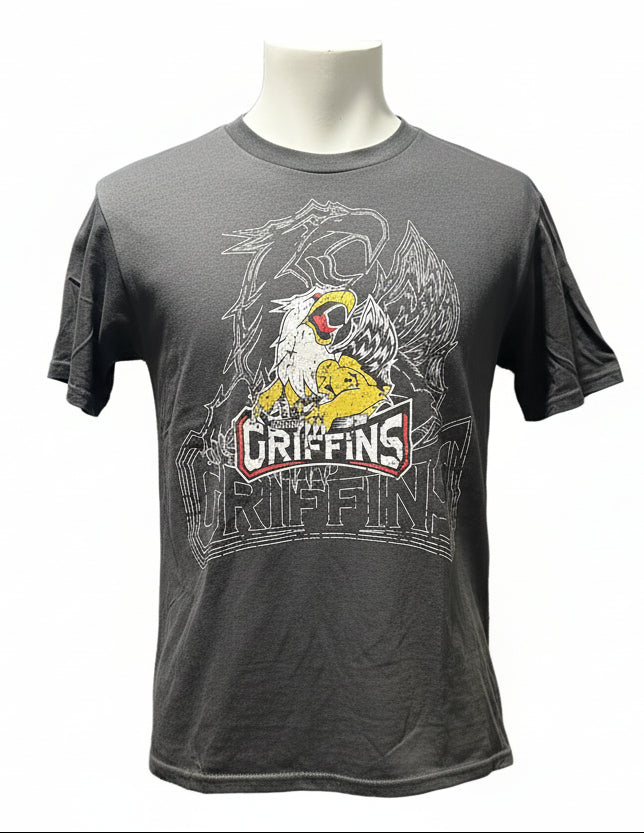 Distressed Logo Tee-Black