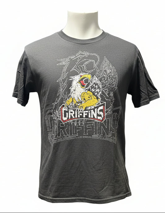 Distressed Logo Tee-Black