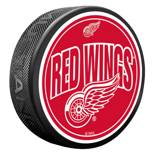 PUCK Embossed Red Wings WORDMARK