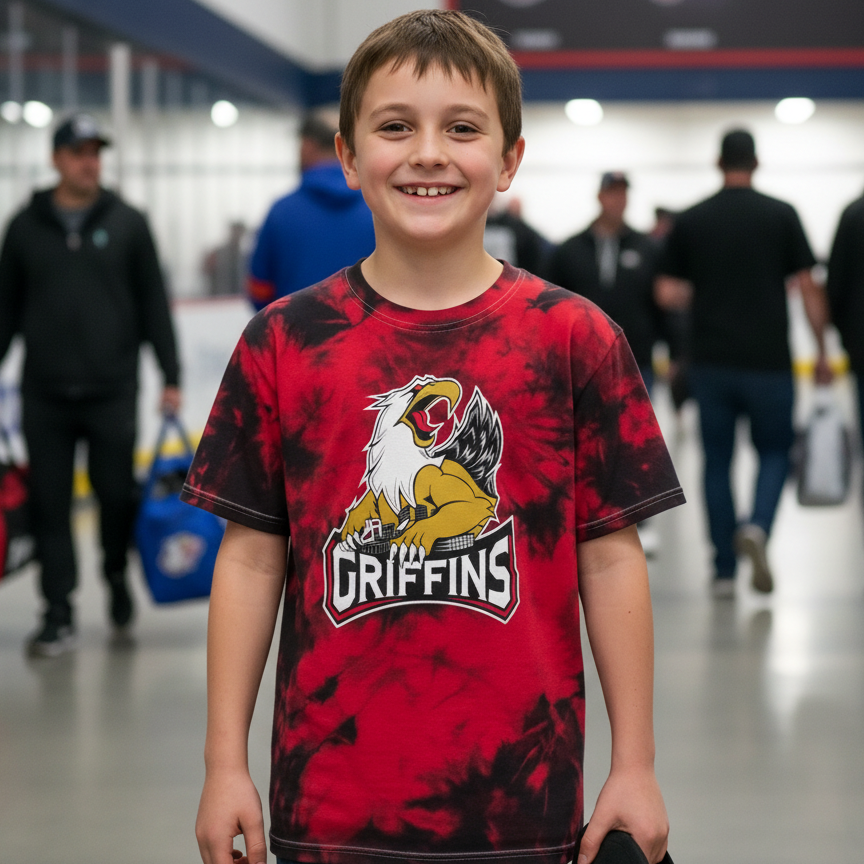 YTH LOGO TEE - Acid Wash Red