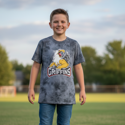 YTH LOGO TEE - Acid Wash Black