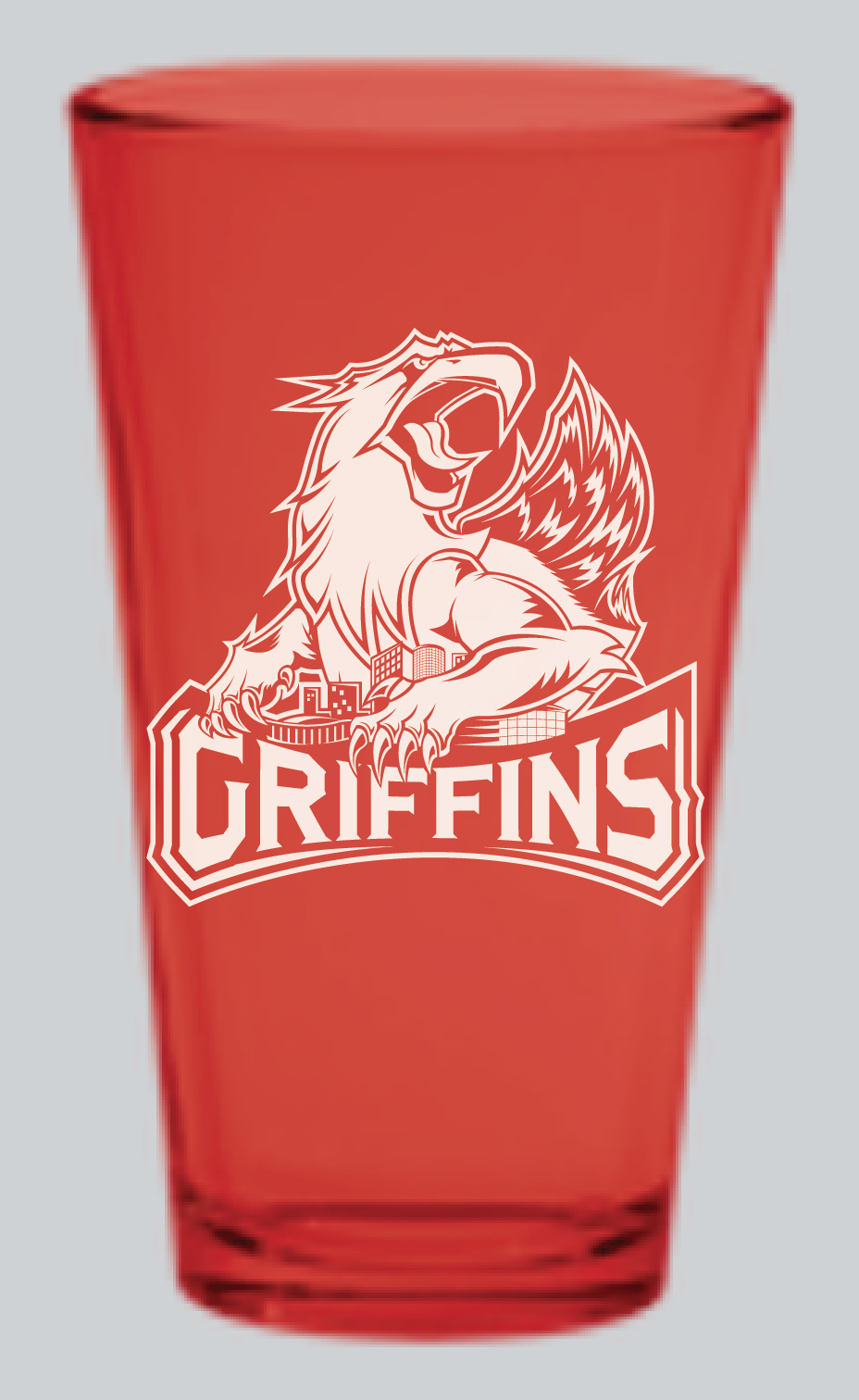 Red Pint Glass
